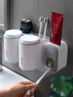 Wall Mounted Automatic Toothpaste Holder Bathroom Accessories Set Dispenser - Image 7