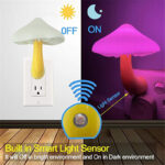 Mushroom Wall Socket Lamp EU US Plug Warm White Light-control Sensor Bedroom Light Home Decoration - Image 10