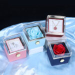 Rotating Soap Flower Rose Gift Box Creative Rotating Rose Jewelry Packaging Box Valentine's Day Gift For Women - Image 4