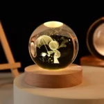 6cm 3D Crystal Ball Glass Planet LED Warm Night Light Laser Engraved Solar System Globe Universe Birthday Gift Wooden Base - Image 22