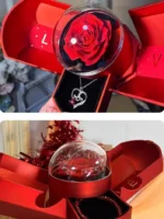 Surprise Flower Jewelry Box - Mysterious Unboxing with Rose Gold Dried Flowers & Hidden Love Drawer - Luxury Birthday Gift for H - Image 10