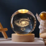 6cm 3D Crystal Ball Glass Planet LED Warm Night Light Laser Engraved Solar System Globe Universe Birthday Gift Wooden Base - Image 27