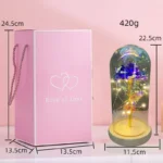 LED Valentine Day Gift For Girlfriend Eternal Rose Light 24K Gold Foil Flower In Glass Cover Mothers Day Wedding Bridesmaid Gift - Image 2