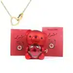 Eternal Rose Teddy Bear Gifts Box with Necklace Rotate Rose Jewelry Box Valentine Wedding Storage Gift Case for Women Girlfriend - Image 22