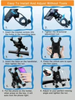 360° Rotatable Electric Bicycle Phone Holder for iPhone Xiaomi Riding MTB Bike Moto Motorcycle Stand Bracket Non-slip Cycling 3 - Image 8