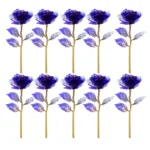 10PCS Valentine's Day Creative Gift 24K Foil Plated Rose Gold Rose Last Forever Love Wedding Decor Lover Roses Creative Gift - Image 7