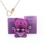 Eternal Rose Teddy Bear Gifts Box with Necklace Rotate Rose Jewelry Box Valentine Wedding Storage Gift Case for Women Girlfriend - Image 14