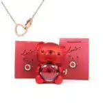 Eternal Rose Teddy Bear Gifts Box with Necklace Rotate Rose Jewelry Box Valentine Wedding Storage Gift Case for Women Girlfriend - Image 10
