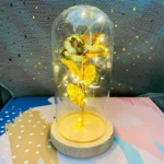 LED Valentine Day Gift For Girlfriend Eternal Rose Light 24K Gold Foil Flower In Glass Cover Mothers Day Wedding Bridesmaid Gift - Image 7