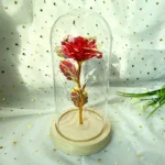 LED Valentine Day Gift For Girlfriend Eternal Rose Light 24K Gold Foil Flower In Glass Cover Mothers Day Wedding Bridesmaid Gift - Image 24