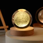6cm 3D Crystal Ball Glass Planet LED Warm Night Light Laser Engraved Solar System Globe Universe Birthday Gift Wooden Base - Image 34