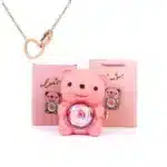 Eternal Rose Teddy Bear Gifts Box with Necklace Rotate Rose Jewelry Box Valentine Wedding Storage Gift Case for Women Girlfriend - Image 19