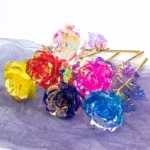 10PCS Valentine's Day Creative Gift 24K Foil Plated Rose Gold Rose Last Forever Love Wedding Decor Lover Roses Creative Gift